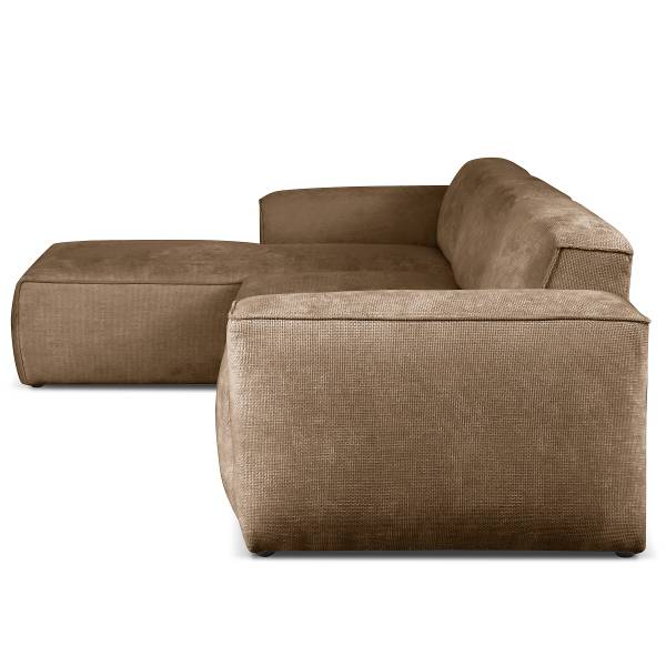 Ecksofa SLEEPSON mit Schlaffunktion Chenille Haita: Hellbraun - Longchair davorstehend links