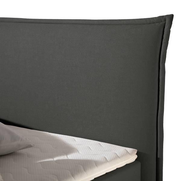 Boxspringbett Flyndra Flachgewebe Jacira: Anthrazit - 160 x 200cm - Bonellfederkernmatratze - H2