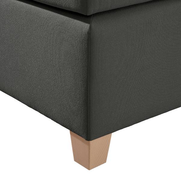 Boxspringbett Flyndra Flachgewebe Jacira: Anthrazit - 160 x 200cm - Bonellfederkernmatratze - H2