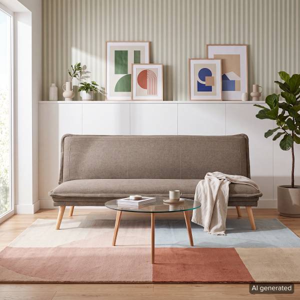 Schlafsofa TILKA Webstoff Mavie: Taupe