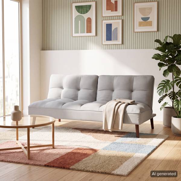 Divano letto ELVOA Tessuto Xana: grigio