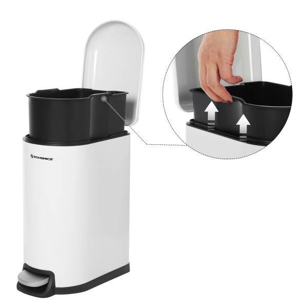 Kosmetikeimer Sakam Stahl pulverbeschichtet / Polypropylen - Weiß