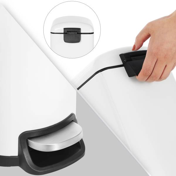 Kosmetikeimer Sakam Stahl pulverbeschichtet / Polypropylen - Weiß