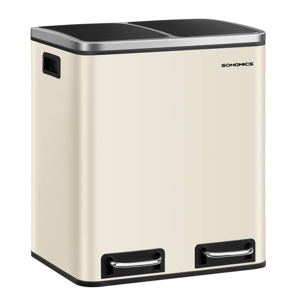 Poubelle de cuisine Himad Acier thermopoudré / ABS - Blanc crème