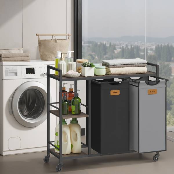 Wasmand Wirar staal/gepoedercoat - zwart