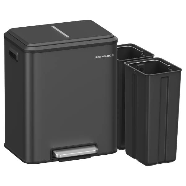Küchenmülleimer Akpla Stahl pulverbeschichtet / Polypropylen - Schwarz