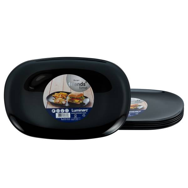 Piatto da hamburger Italian Party Vetro opale - Nero