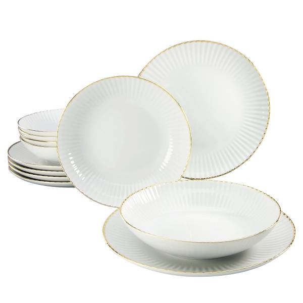 Servizio Allegra Goldband Porcellana - Bianco