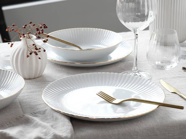 Servizio Allegra Goldband Porcellana - Bianco