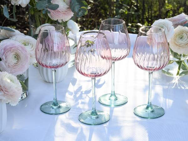 Wijnglazen Spring gekleurd glas - turquoise/roze