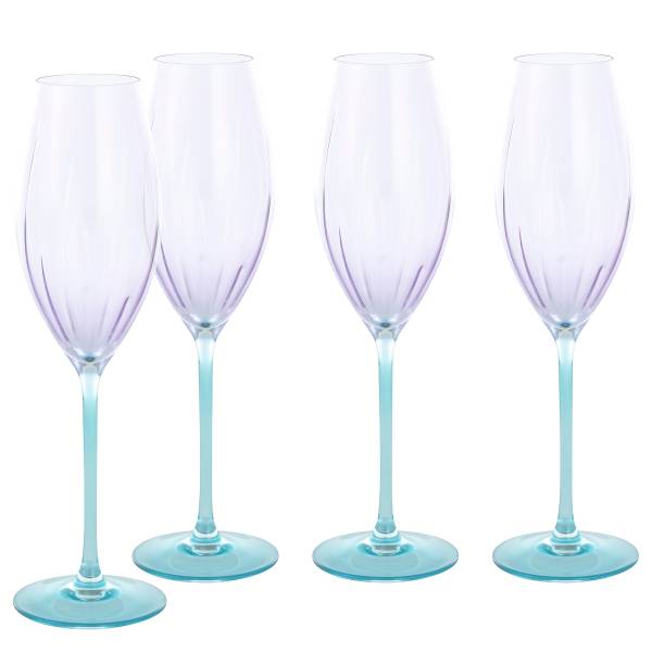 Sektgläser Spring Farbglas - Türkis / Rosa