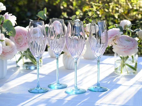 Sektgläser Spring Farbglas - Türkis / Rosa