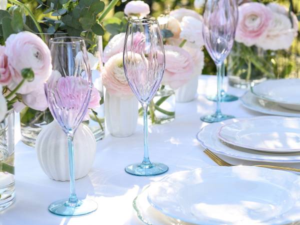 Sektgläser Spring Farbglas - Türkis / Rosa