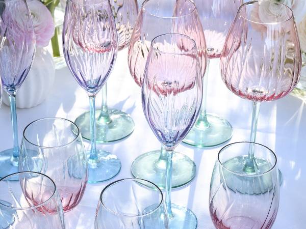 Sektgläser Spring Farbglas - Türkis / Rosa