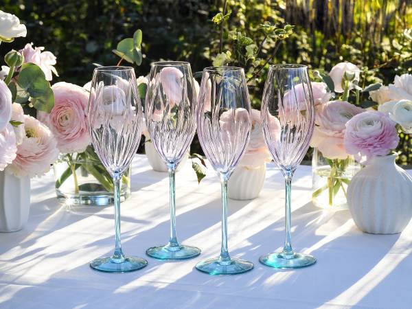 Sektgläser Spring Farbglas - Türkis / Rosa