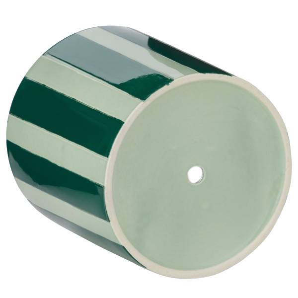 Blumentopf CIRCUS mit Teller Steinzeug - Grün - Grün