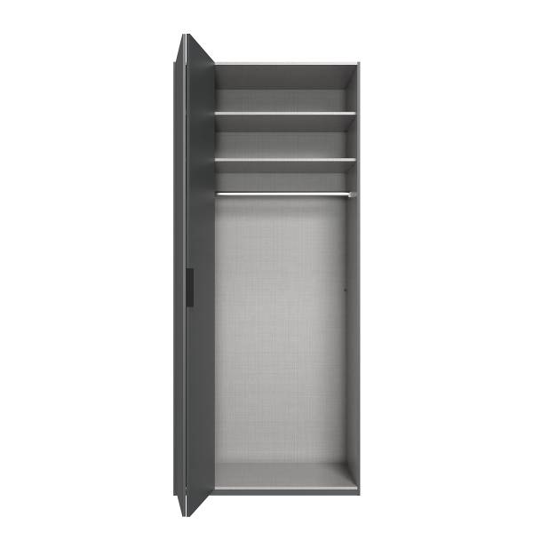Falttürenschrank Oxford Graphit - Breite: 100 cm - Classic - Mit Spiegeltür/-en