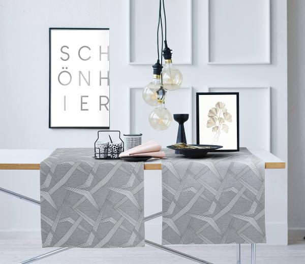 Runner Domino tessuto misto - Grigio