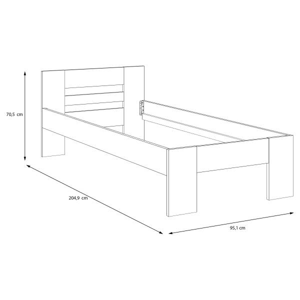 Letto singolo Delamo bianco - 90 x 200cm