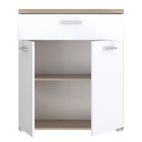 Kast Sibert wit/Sonoma eikenhouten look