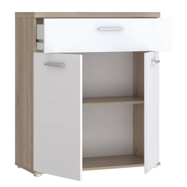 Kast Sibert wit/Sonoma eikenhouten look