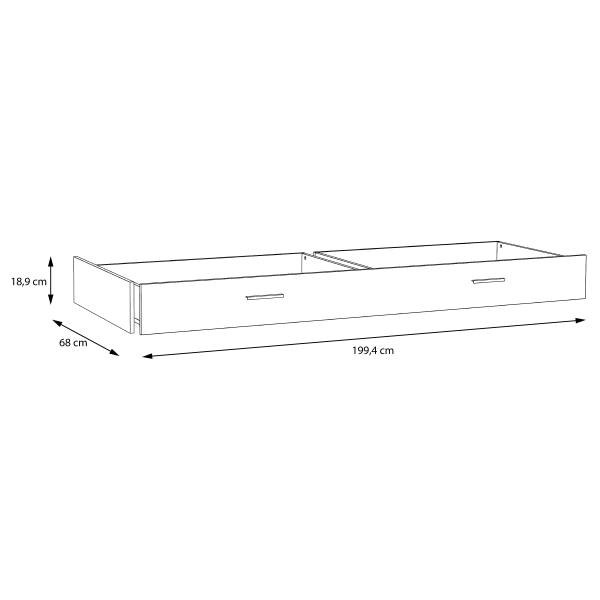 Cassetto sottoletto Tanaza bianco - Profondità: 75 cm