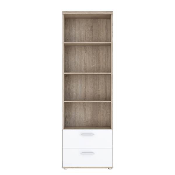 Open kast Sibert met lades wit/Sonoma eikenhouten look