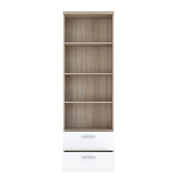 Open kast Sibert met lades wit/Sonoma eikenhouten look