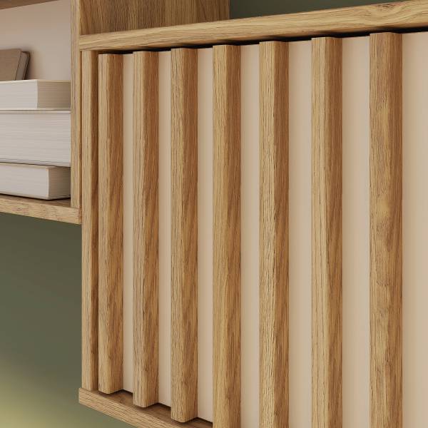 Scaffale da parete Tikano Cashmere / Effetto rovere