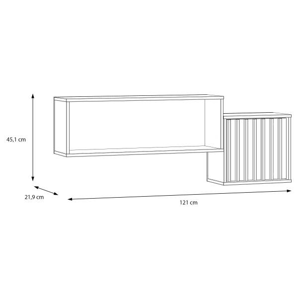 Scaffale da parete Tikano Cashmere / Effetto rovere