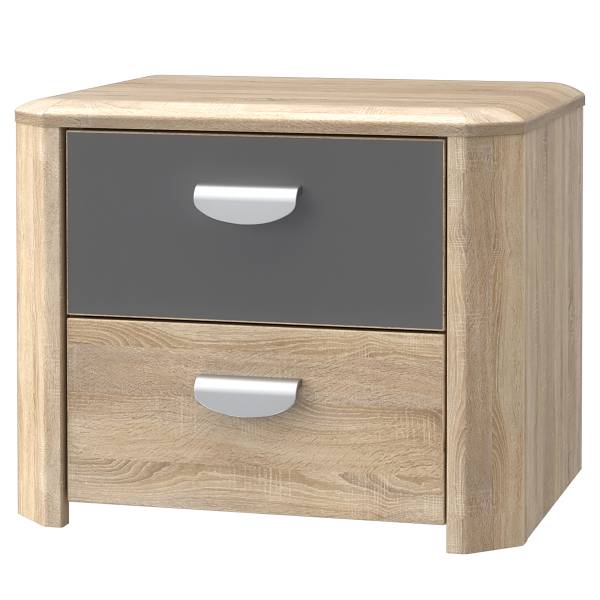 Comodino Kadori Effetto rovere Sonoma / Grigio opaco