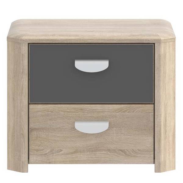 Comodino Kadori Effetto rovere Sonoma / Grigio opaco