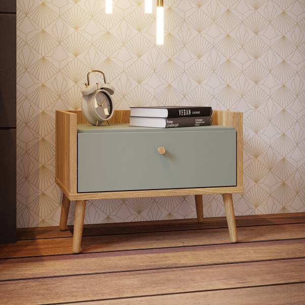 Comodino Sayeti Salvia / Effetto rovere