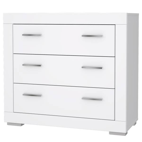 Commode Tanaza avec 3 tiroirs Blanc