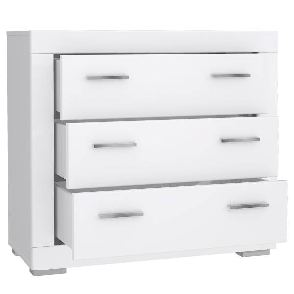 Commode Tanaza avec 3 tiroirs Blanc