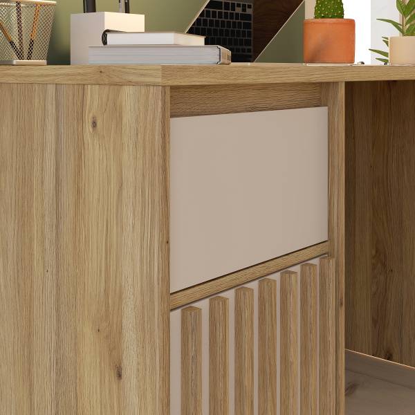 Schreibtisch Tikano Kaschmir / Eiche Mauvella Dekor