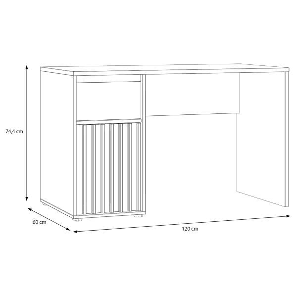 Schreibtisch Tikano Kaschmir / Eiche Mauvella Dekor