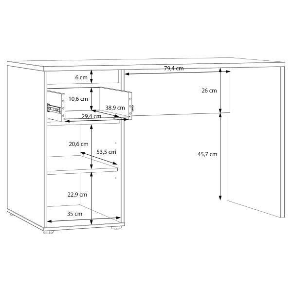 Schreibtisch Tikano Kaschmir / Eiche Mauvella Dekor