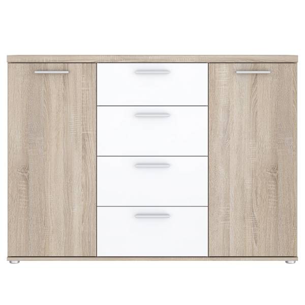 Sideboard Sibert Weiß / Eiche Sonoma Dekor