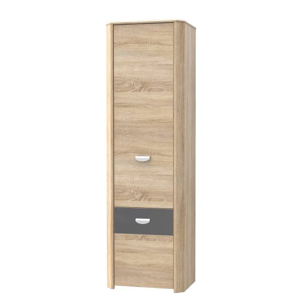 Armoire Kadori Gris mat / Imitation chêne Sonoma - Largeur : 59 cm