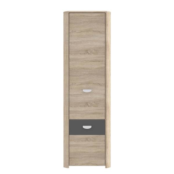 Armoire Kadori Gris mat / Imitation chêne Sonoma - Largeur : 59 cm
