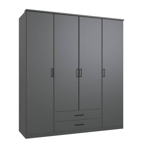 Armoire à portes coulissantes Stolpen Graphite - Largeur : 180 cm