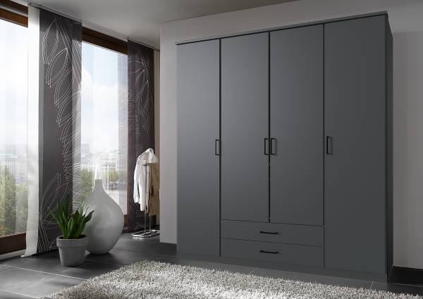 Armoire à portes coulissantes Stolpen Graphite - Largeur : 180 cm