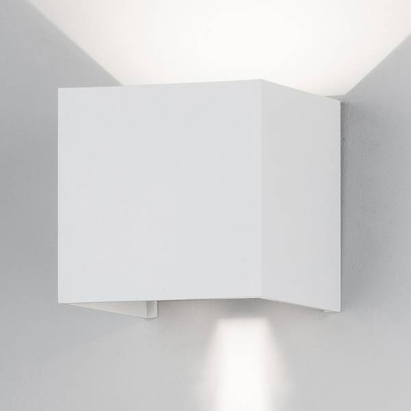 Außenwandleuchte Como Aluminium / Klarglas - Weiß - Weiß