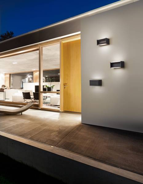 Außenwandleuchte Twin Aluminium / Acrylglas - Dunkelgrau