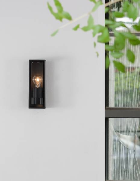Außenwandleuchte Sorren Aluminium / Klarglas - Anthrazit - 9 x 26 cm - Flammenanzahl: 1