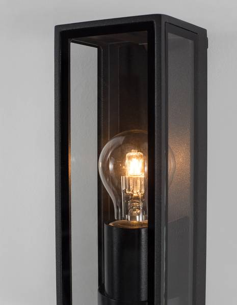 Außenwandleuchte Sorren Aluminium / Klarglas - Anthrazit - 9 x 26 cm - Flammenanzahl: 1