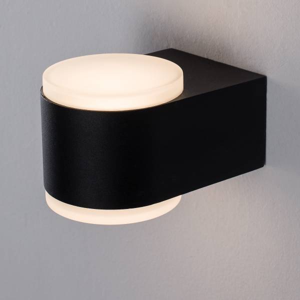 Außenwandleuchte Nus Aluminium / Acrylglas - Schwarz - Flammenanzahl: 2