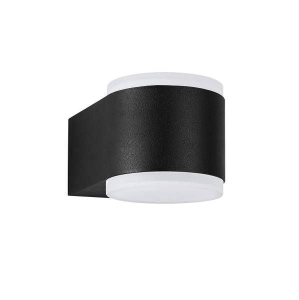 Außenwandleuchte Nus Aluminium / Acrylglas - Schwarz - Flammenanzahl: 2