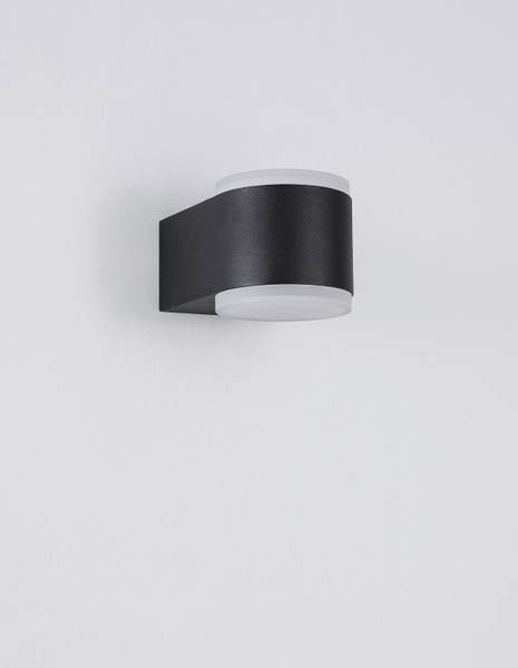 Außenwandleuchte Nus Aluminium / Acrylglas - Schwarz - Flammenanzahl: 2